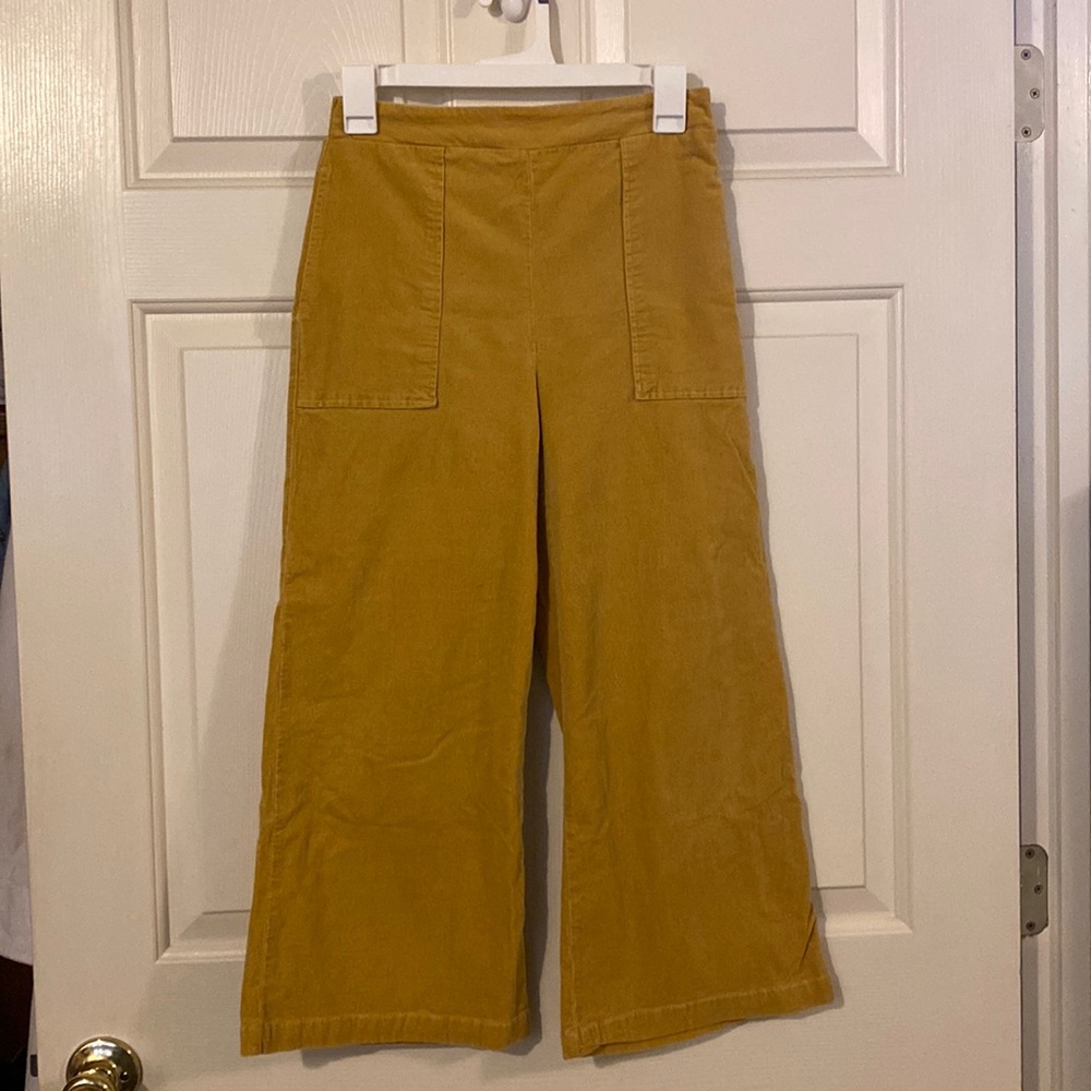 Good luck gen mustard wide leg crop pants